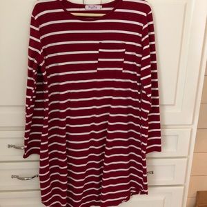 Striped maroon dress